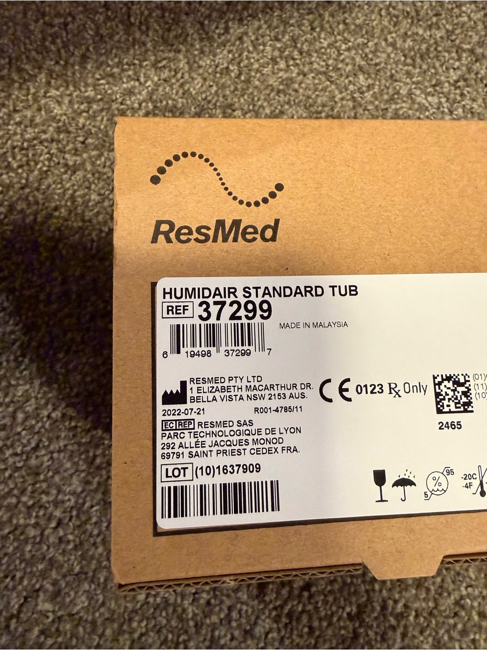 ResMed Brown Cardboard Humidair Water Tank